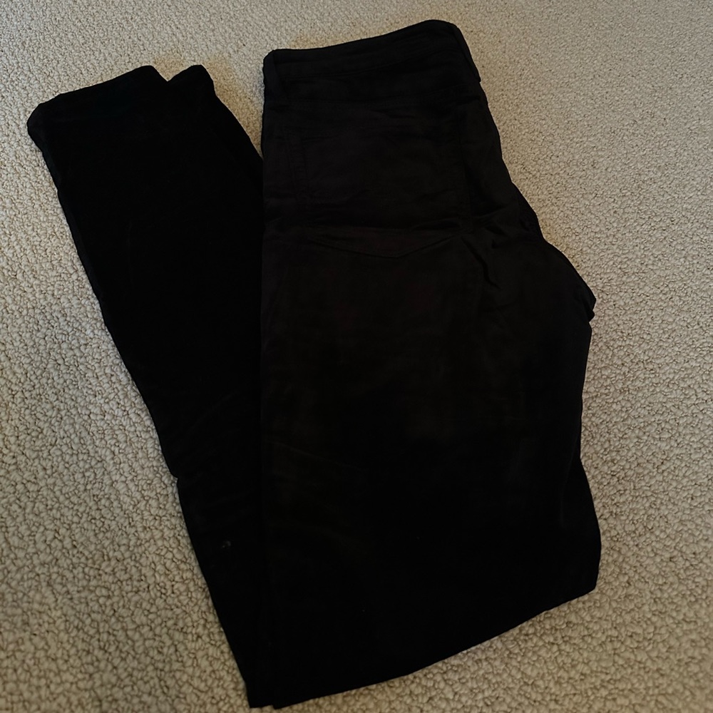 Black velvet like AG Farrah pant, size 27. Worn once only. Inseam 30”